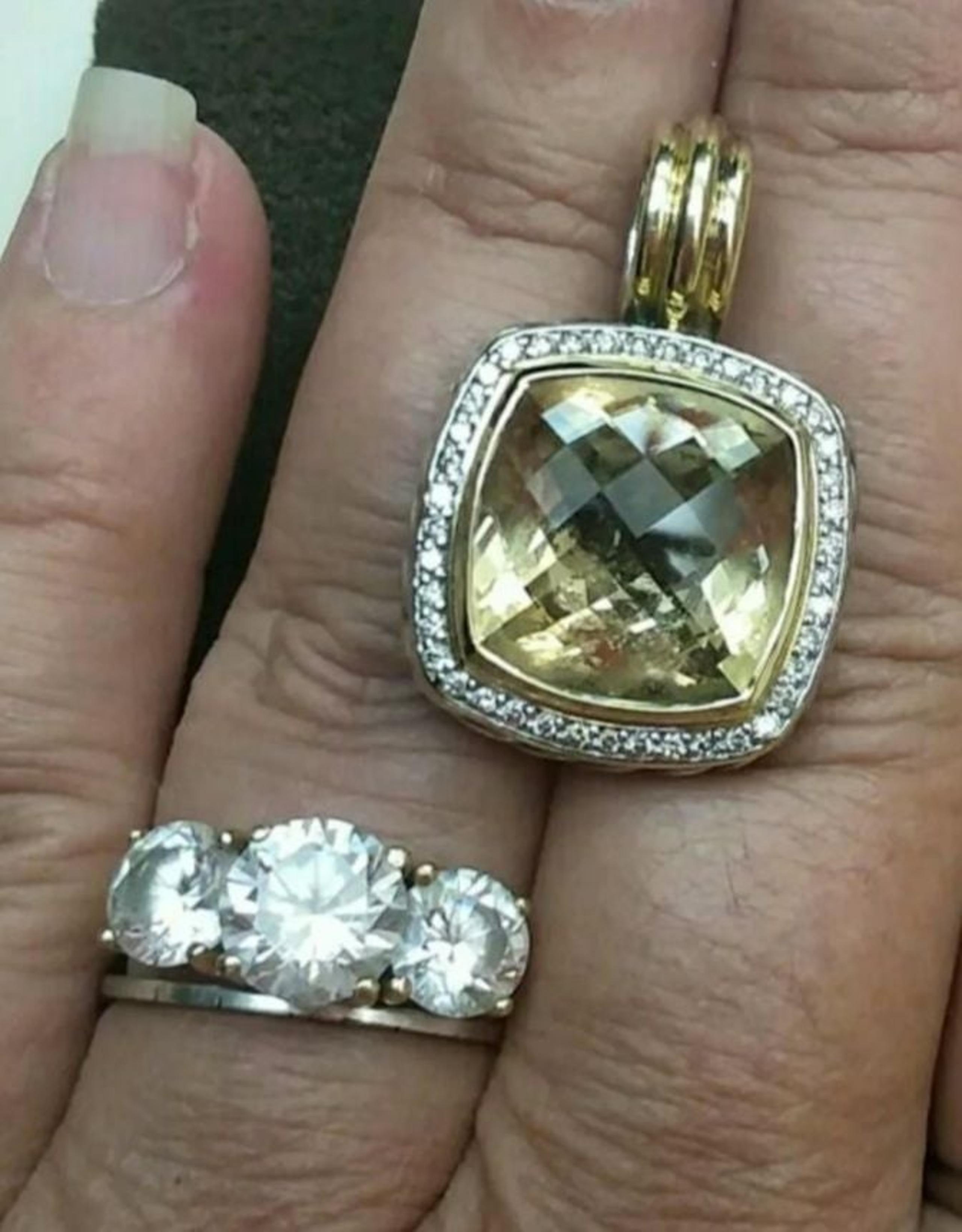 18k David Yurman Citrine & Diamond Pendant