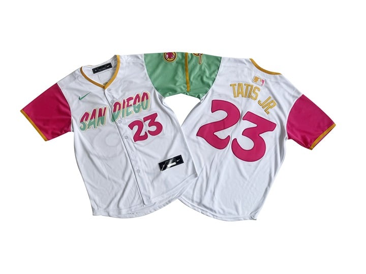 Youth San Diego 23# Fernando Tatis Jr. Machado White City Connect Limited