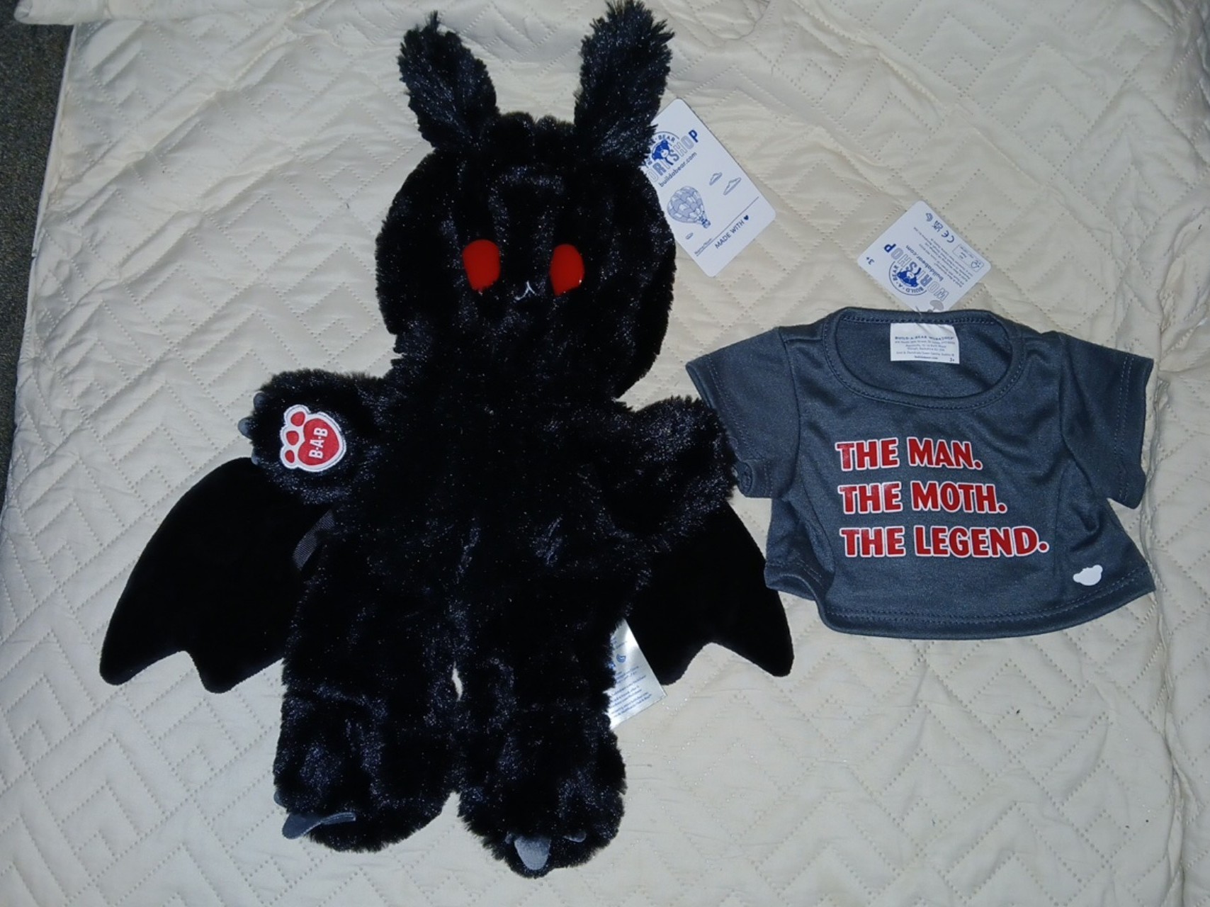 Build A bear Moth Man unstuffed with shirt