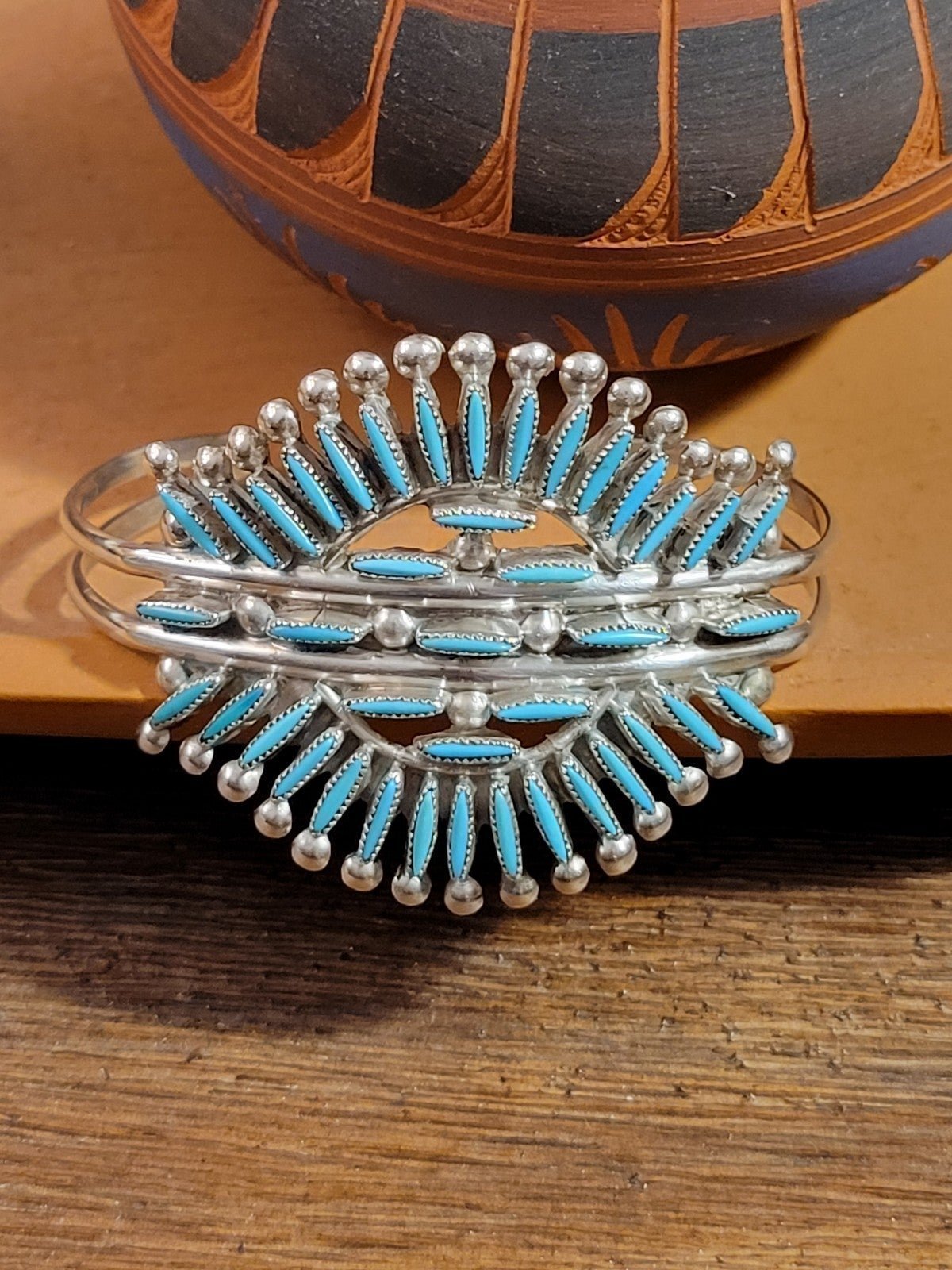 Vintage Sterling Silver Turquoise Cuff Bracelet