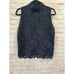 Ann Taylor laser cut sleeveless blouse navy blue size medium