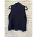 Ann Taylor laser cut sleeveless blouse navy blue size medium