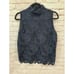 Ann Taylor laser cut sleeveless blouse navy blue size medium
