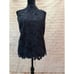 Ann Taylor laser cut sleeveless blouse navy blue size medium