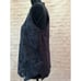 Ann Taylor laser cut sleeveless blouse navy blue size medium