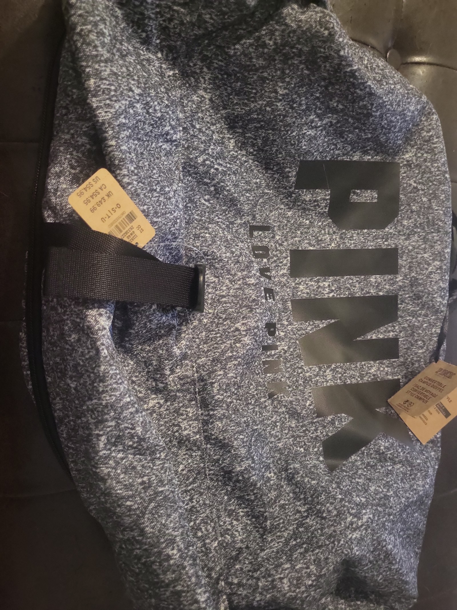 Victorias secret Pink (Love Pink) backpack. NWT. Black & Silver(White)