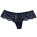 NWT VICTORIA'S SECRET Wide Side Thong Sz M Blue Silver Metallic Lace