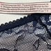 NWT VICTORIA'S SECRET Wide Side Thong Sz M Blue Silver Metallic Lace