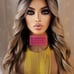 Balayage blonde brown wavy lace wig