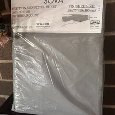 NEW IKEA sova Fitted Sheet Twin Light Gray