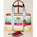 COACH 10025 Hampton Watercolor Striped Small Tote W/Wallet