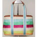 COACH 10025 Hampton Watercolor Striped Small Tote W/Wallet