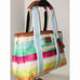 COACH 10025 Hampton Watercolor Striped Small Tote W/Wallet