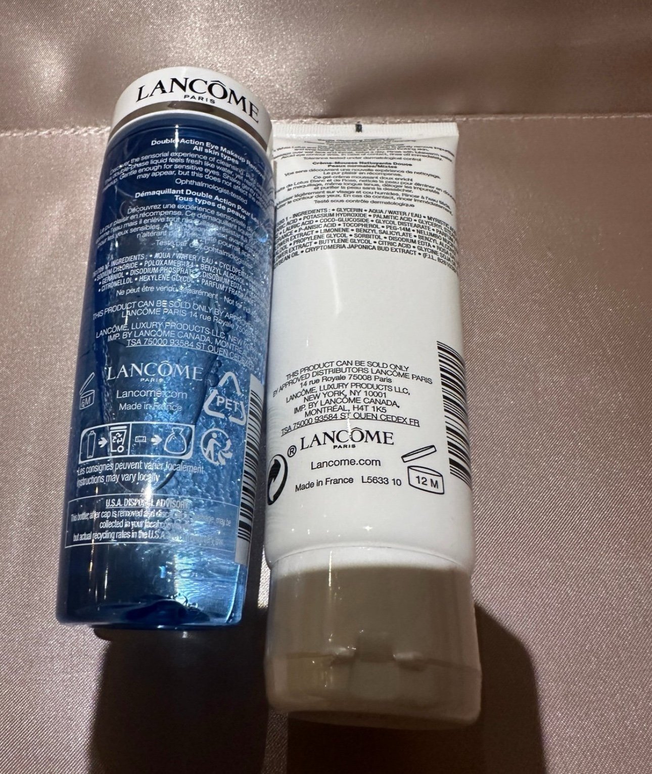 Set of Lancôme face wash and make up remover - detail