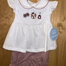 Krewe Mississippi State Bulldog 6 Months Outfit, Bulldog, Cowbell, Pom Poms