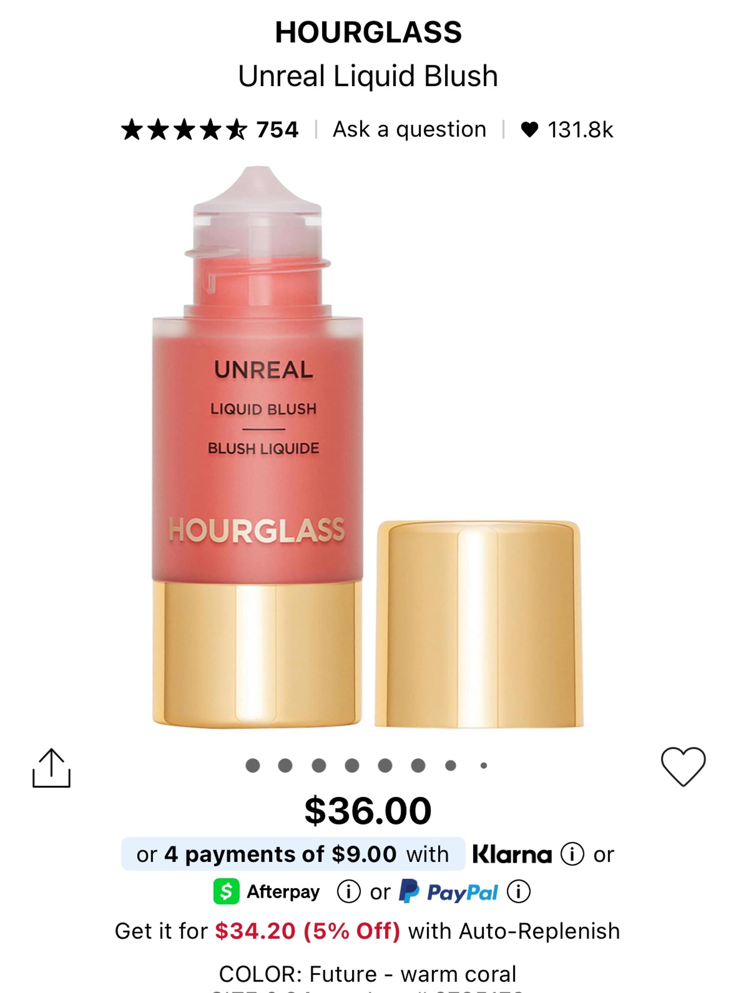 hourglass unreal liquid blush