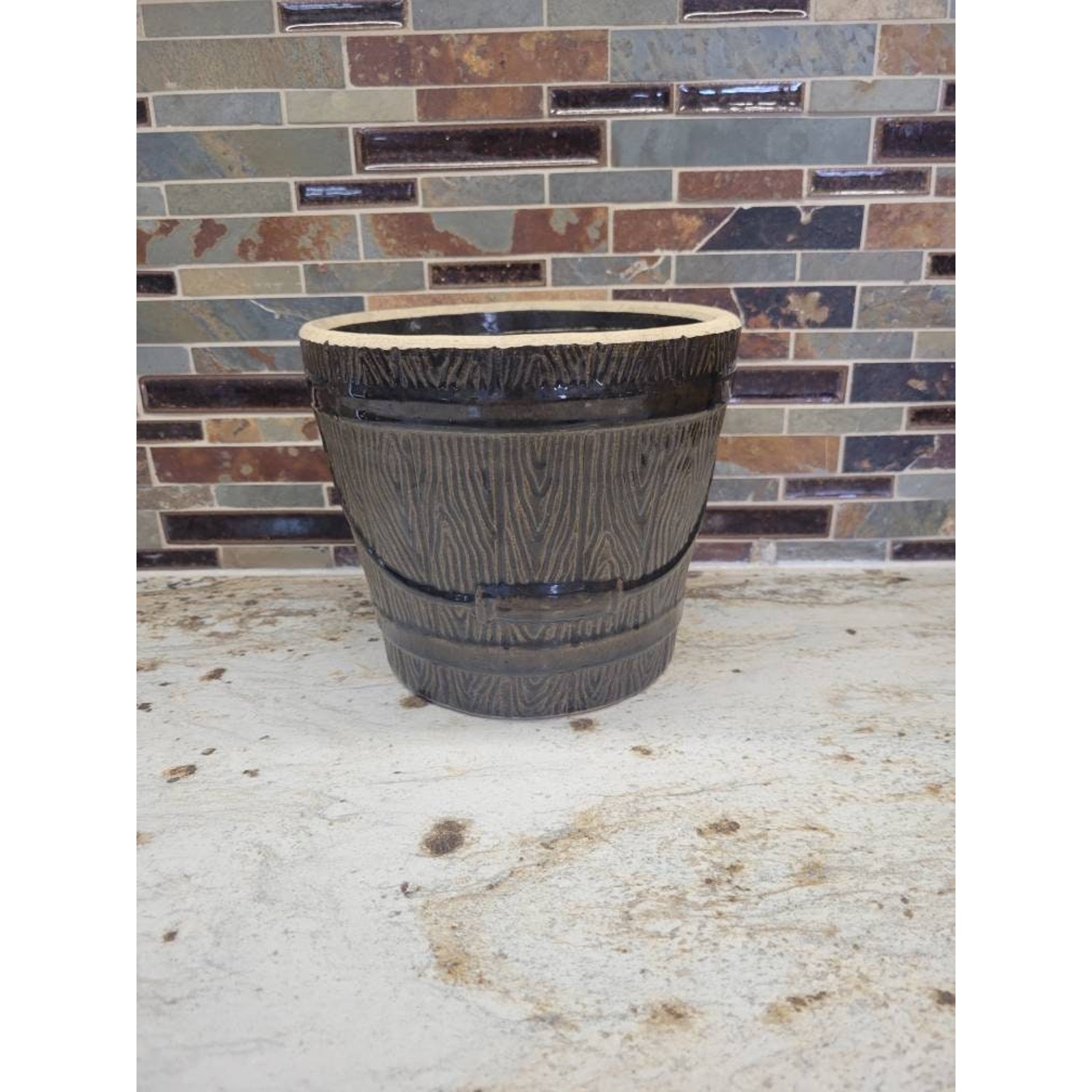 Vintage Roseville Pottery Bucket Planter, Ransbottom Jardinière
