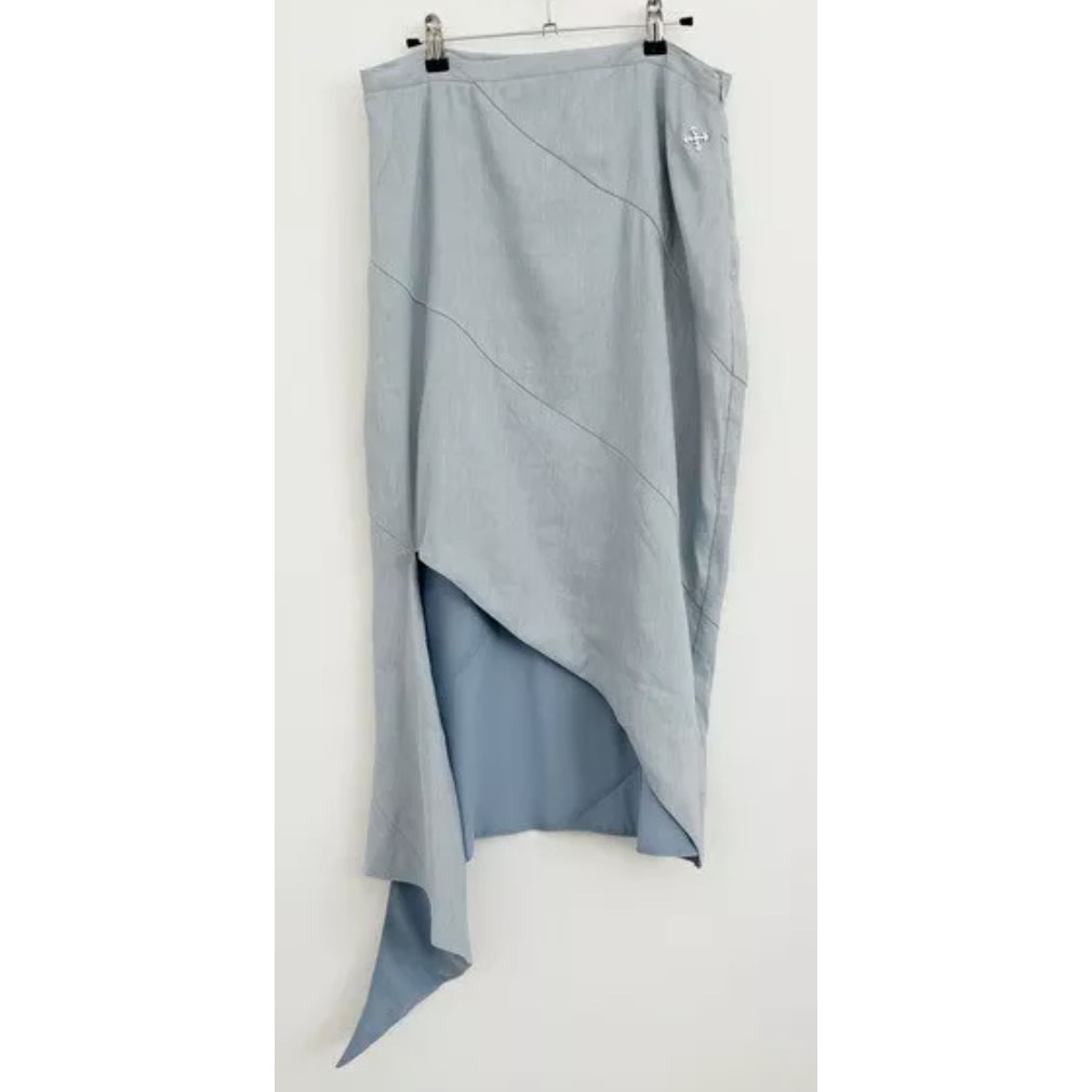 Off-White Spiral Draping Slit Skirt Baby Blue size 6