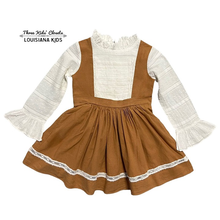 Evie's Closet 3T “The Eyelet Dress” Linen - Lace - Swiss Dot