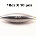 10pcs/pack - Torpedo Sinkers 10 oz - Trolling Lead Tackle Weights Inline