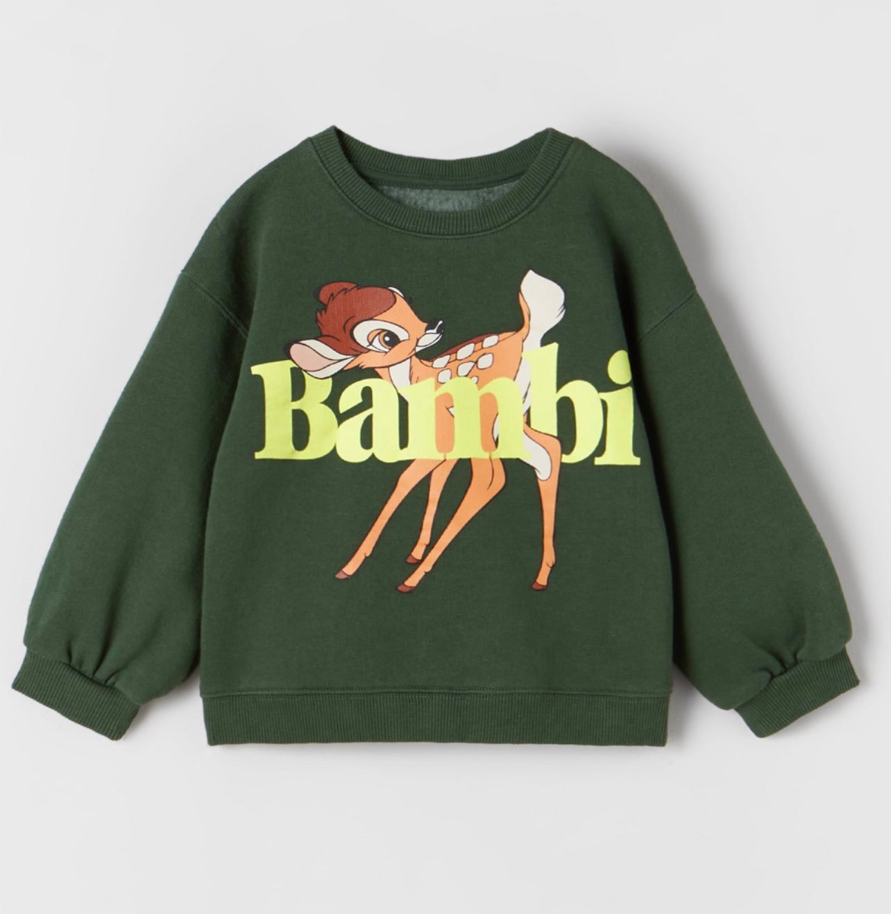 Zara Disney Bambi Sweatshirt Green sz 12-18 months