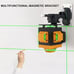 Laser Level Self Leveling 4x360° 4D Green Cross Line Laser Tool for Construction