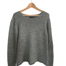 Nili Lotan Charcoal Grey Scoop Neck Alpaca Sweater Size Extra Small