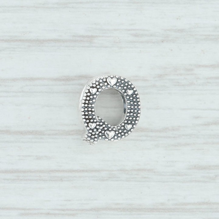 New Authentic Pandora Letter Q Charm 797471 Sterling Silver Pave Q Bead