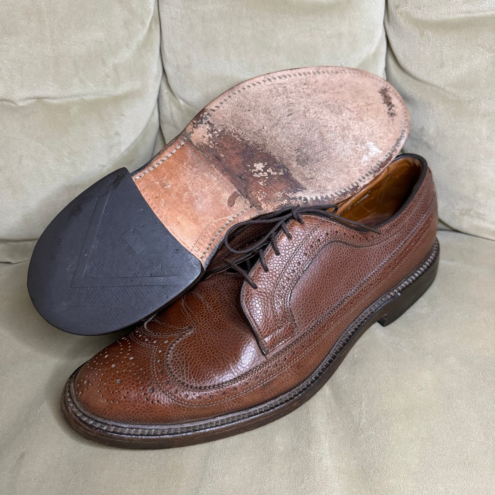 Allen Edmonds WingTip Macneil 11.5 B brown leather 08688