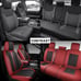 BLINGBEAR Faux Leather Car Seat Covers Full Set Fit for 2007-2022 (Wine Red)