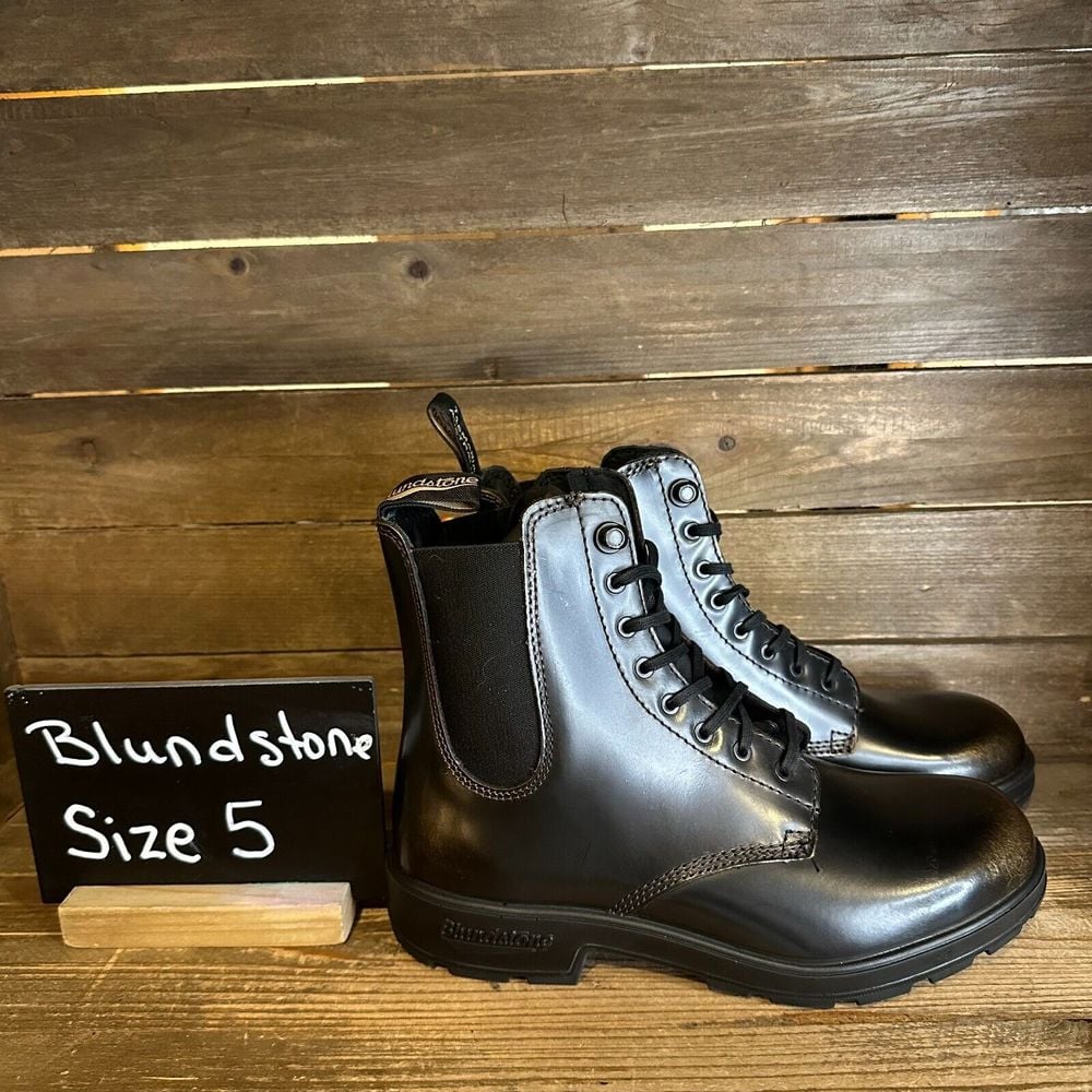 New Womens Blundstone Original Lace Up Gold Brush Leather Boots Size UK 5 US 8 M