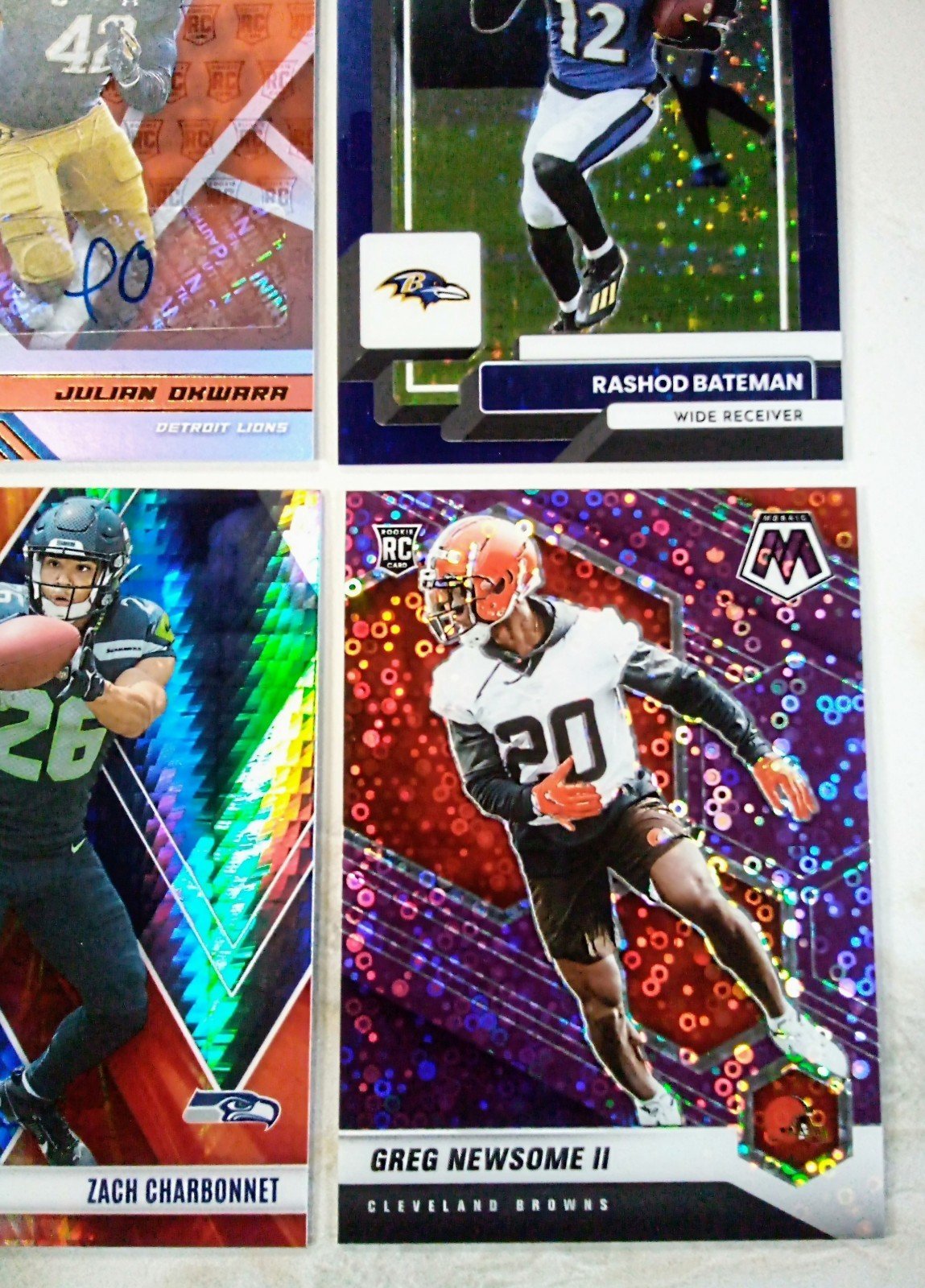 Lot 6 Serial Numbered NFL Trading Cards