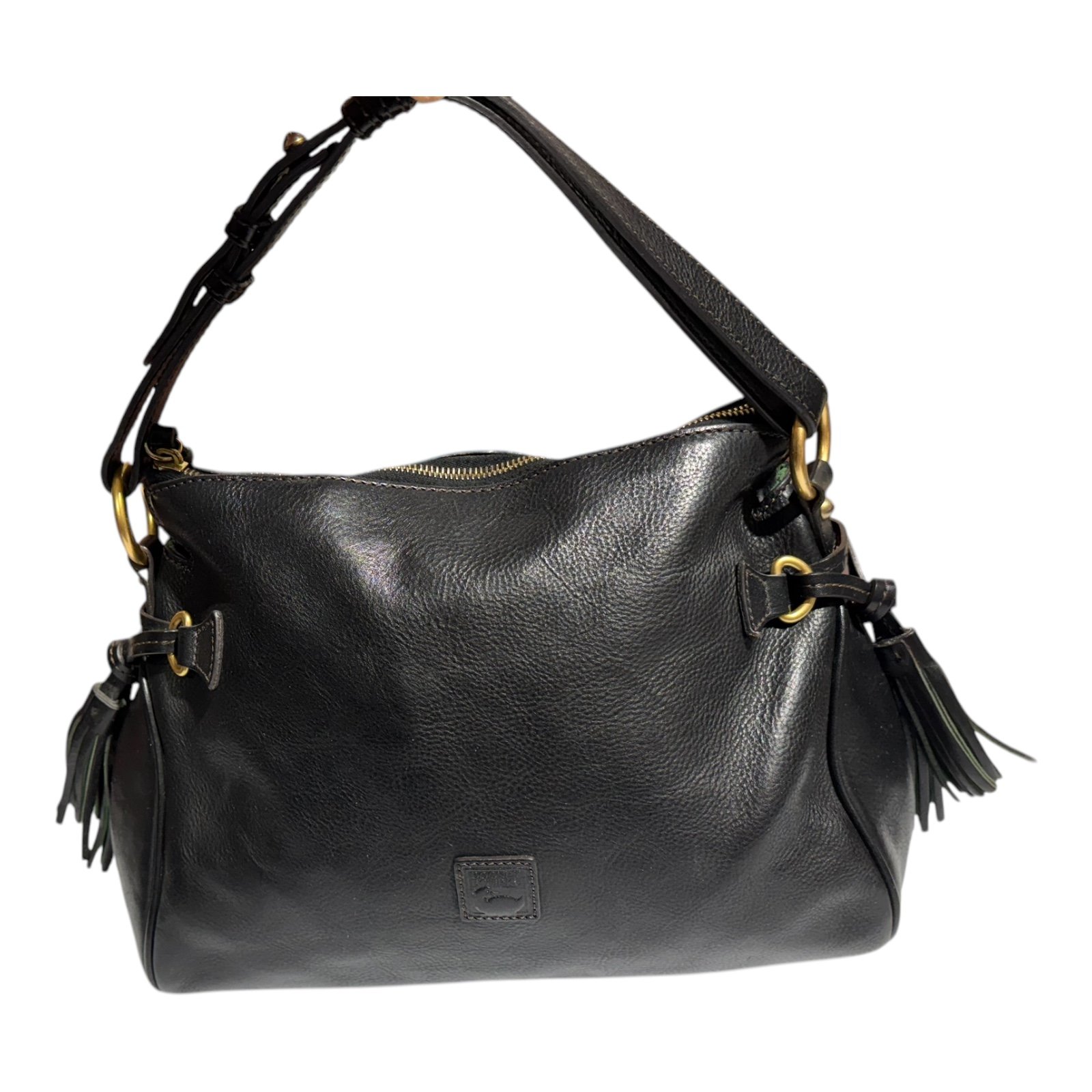 Dooney & Bourke Medium Florentine Leather Zip Hobo Black