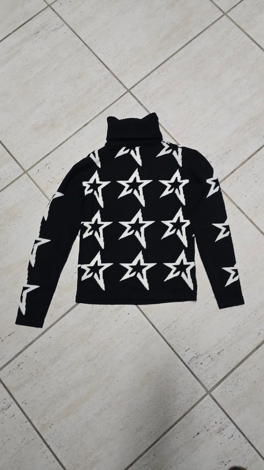 Perfect Moment stardust merino wool turtleneck sweater in black