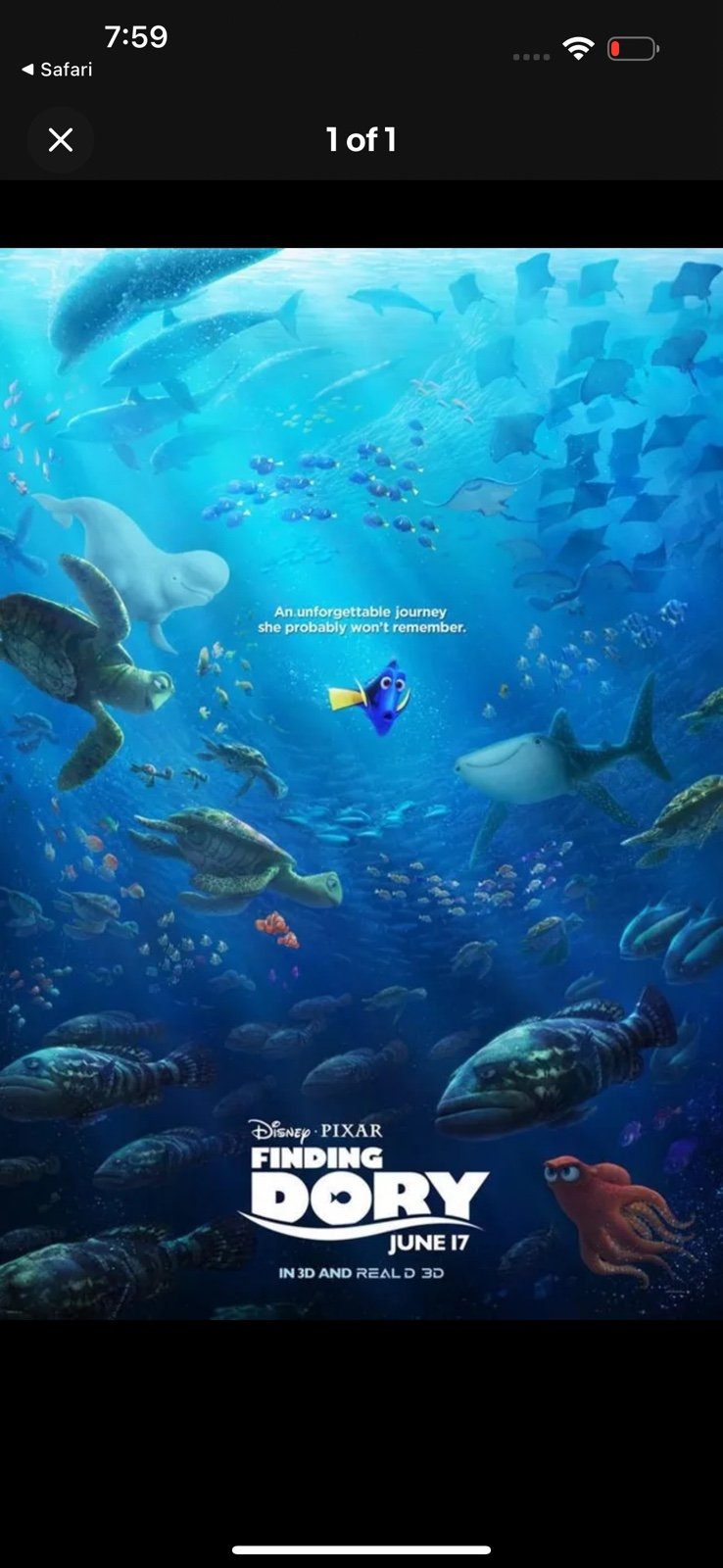 Finding Dory 27x40 Original Movie Poster