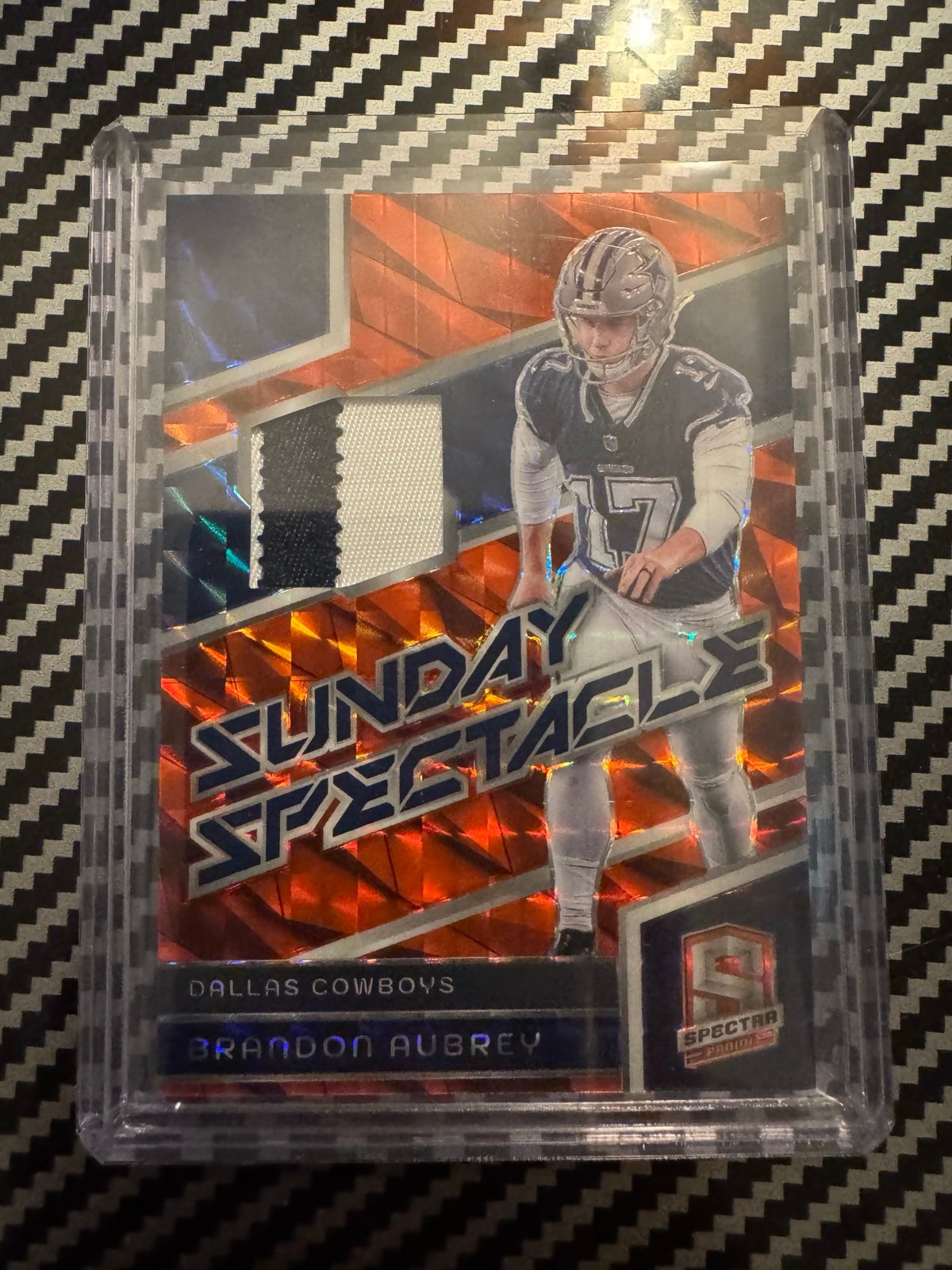 2024 Panini Spectra Football Sunday Spectacle Brandon Aubrey NEON ORANGE 01/10!!