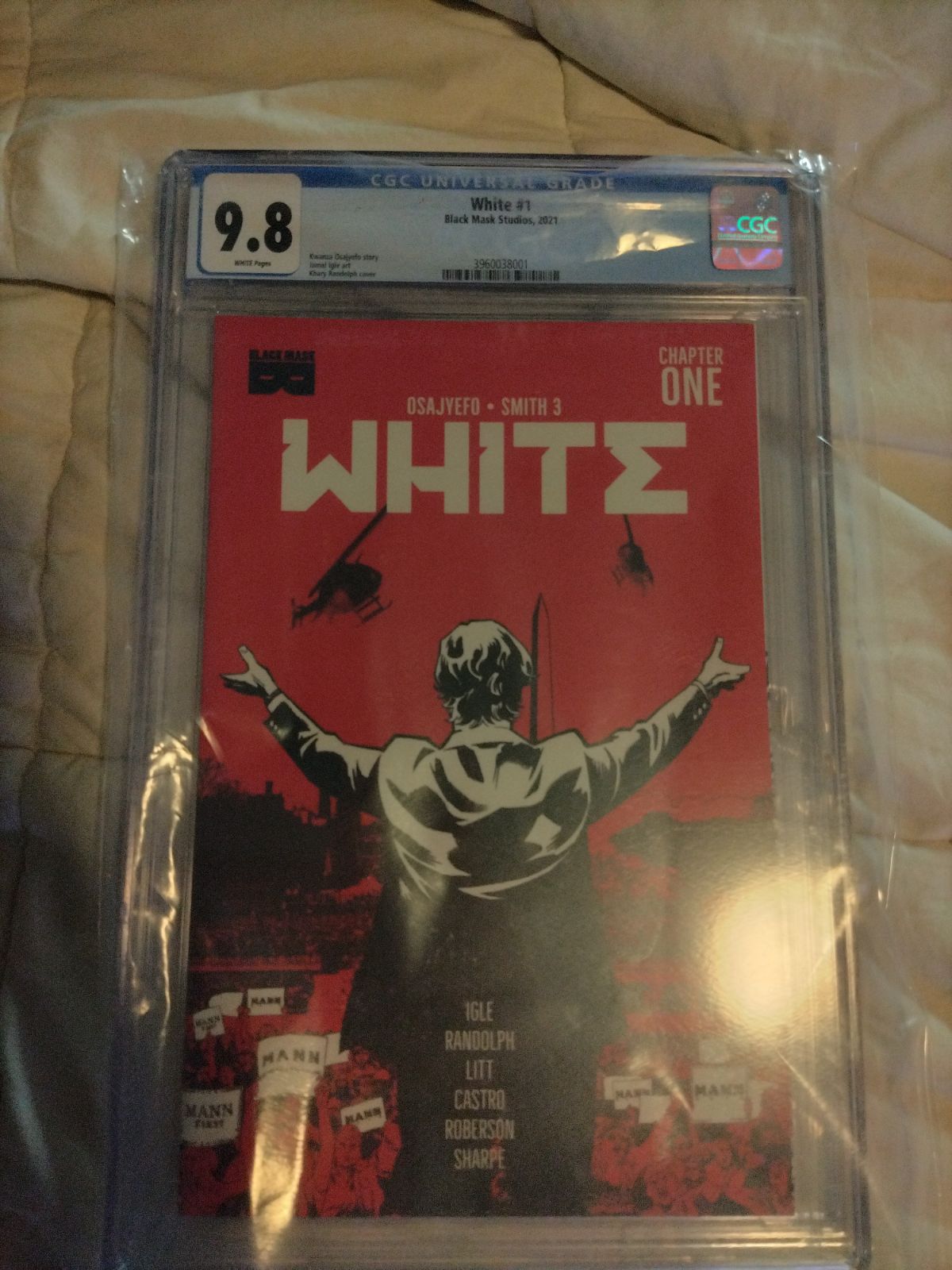 CGC 9.8 White #1 with White, Black, and Black Cotton Comic Bundle