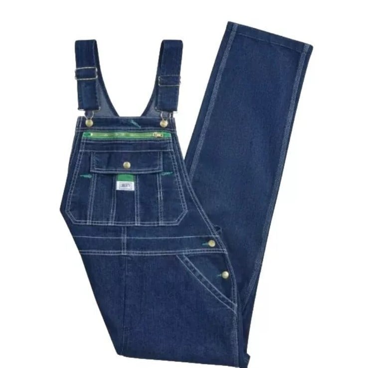 Liberty Denim Carpenter Overalls Unisex Men 38 X 30 Work Vtg Cargo Pockets EUC