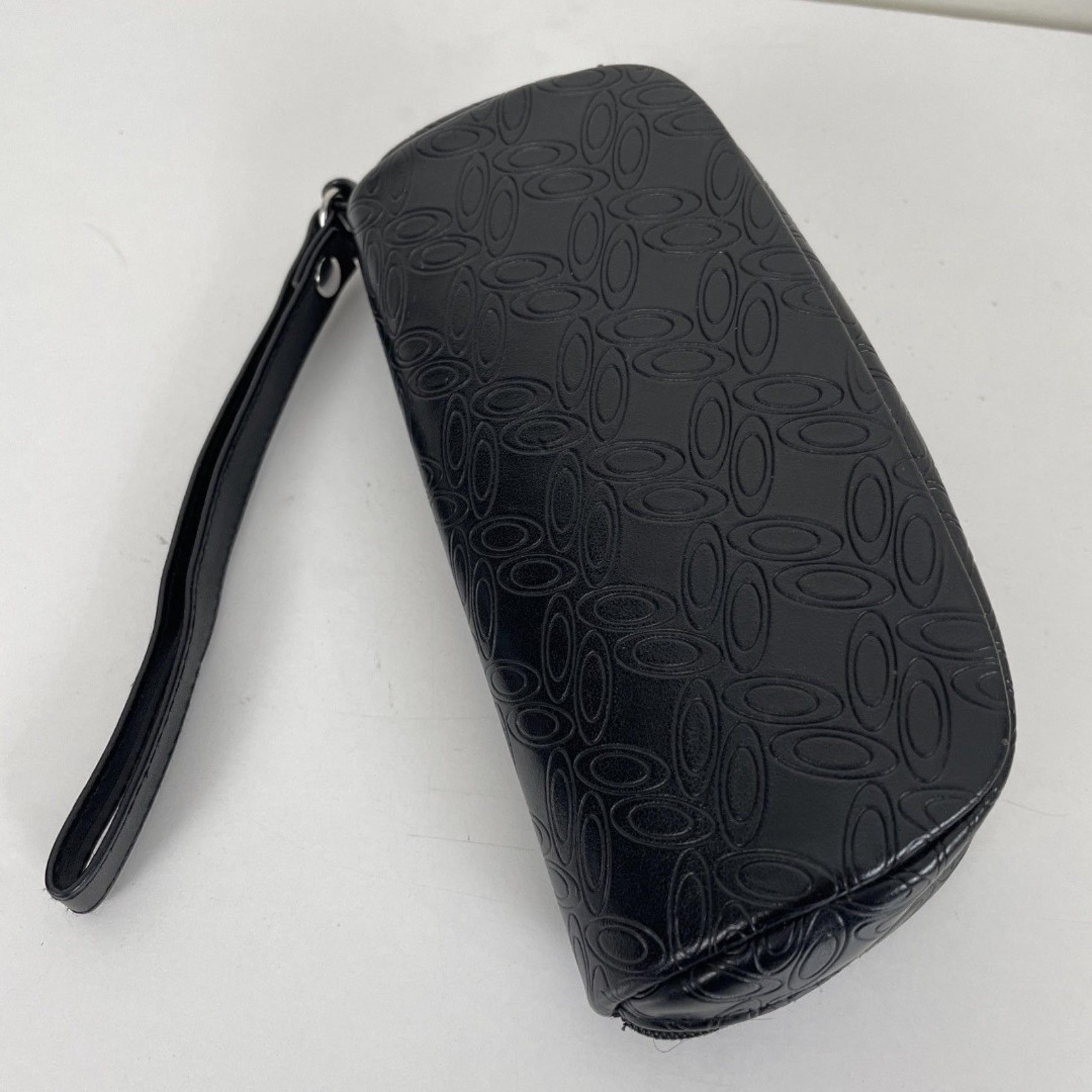 Oakley Soft Shell Zip Case Glasses Sunglasses Black All Over Logo Wristlet Strap