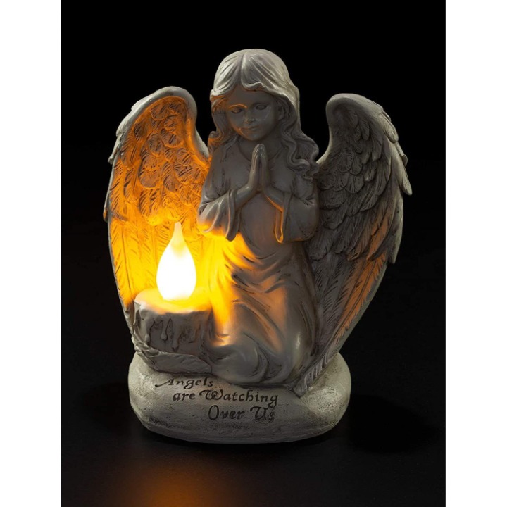 Praying Angel Solar Powered LED Outdoor Decor Garden Statue/Light