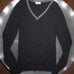 BRUNELLO CUCINELLI Navy Ribbed V-Neck Sweater Women's XS Slim Fit