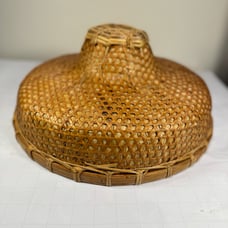 Hand weaved bamboo basket hat