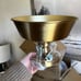 Meridian 1-Light Natural Brass Semi-Flush Mount Ceiling Light