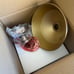 Meridian 1-Light Natural Brass Semi-Flush Mount Ceiling Light