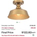 Meridian 1-Light Natural Brass Semi-Flush Mount Ceiling Light