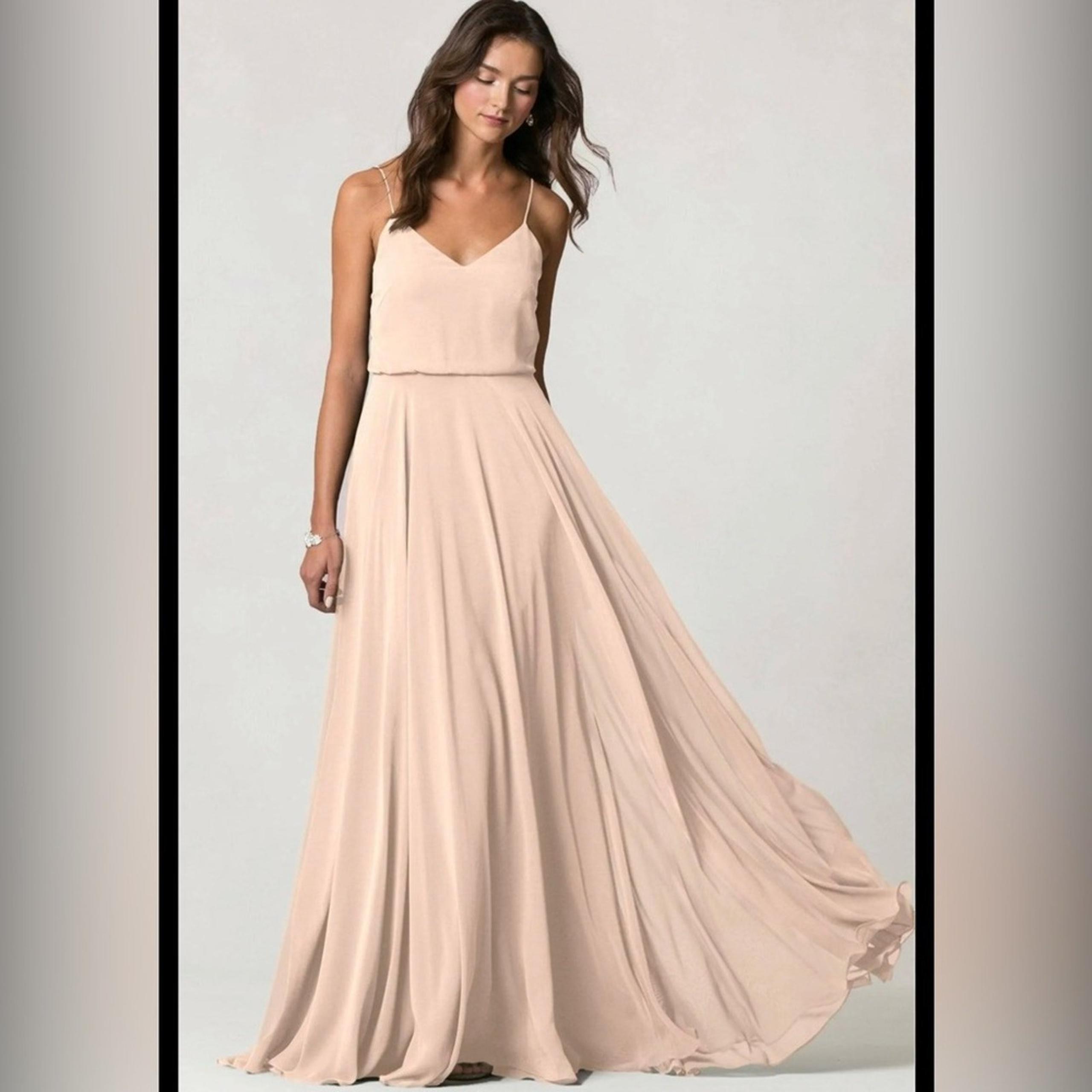 Jenny Yoo Collection BHLDN inesse champagne bridesmaids maxi dress size 0