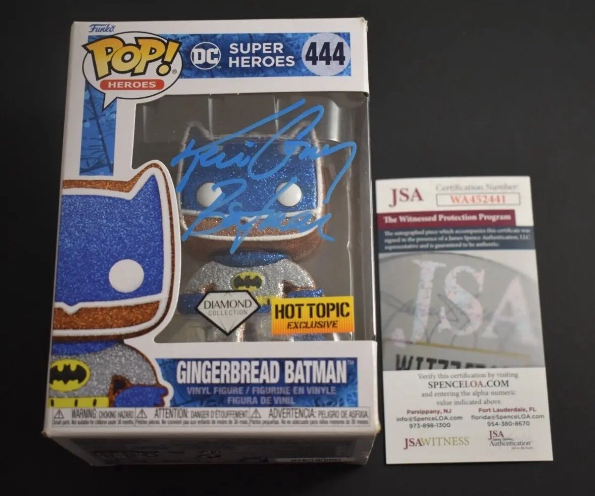 Kevin Conroy Signed Gingerbread Batman Funko Pop 444 Hot Topic Diamond JSA COA