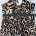 Cache Medium Vintage Animal Cheetah Padded Stretch Halter Top Blouse Buckle Y2K