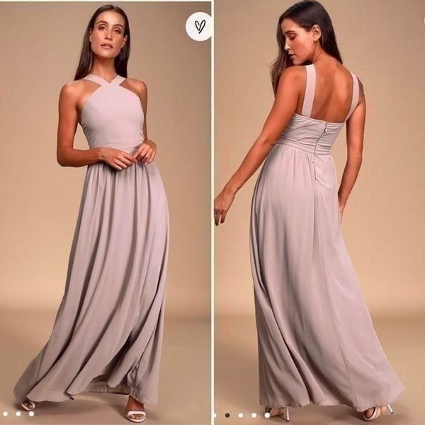 LuLu's Air of Romance Gown Dusty Lavendar Taupe S