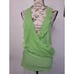 BCBGMAXAZRIA Wrap Top Sz Large Halter Drape Back Silk Blend Peplum Green NEW